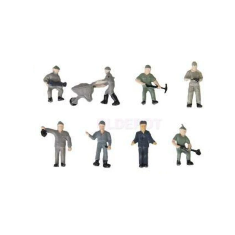 10 25pcs/lot 1:87 Scale Model Railway Worker Toys Miniature Figures Architectural Train Landscape People Layout