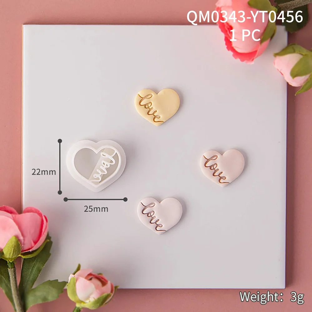 Valentinstag Polymer Clay Cutters Herz/Liebe Form Schneiden Formen Nette Keramik Ton Form DIY Ohrring Schmuck Präge Werkzeuge – Detail 6