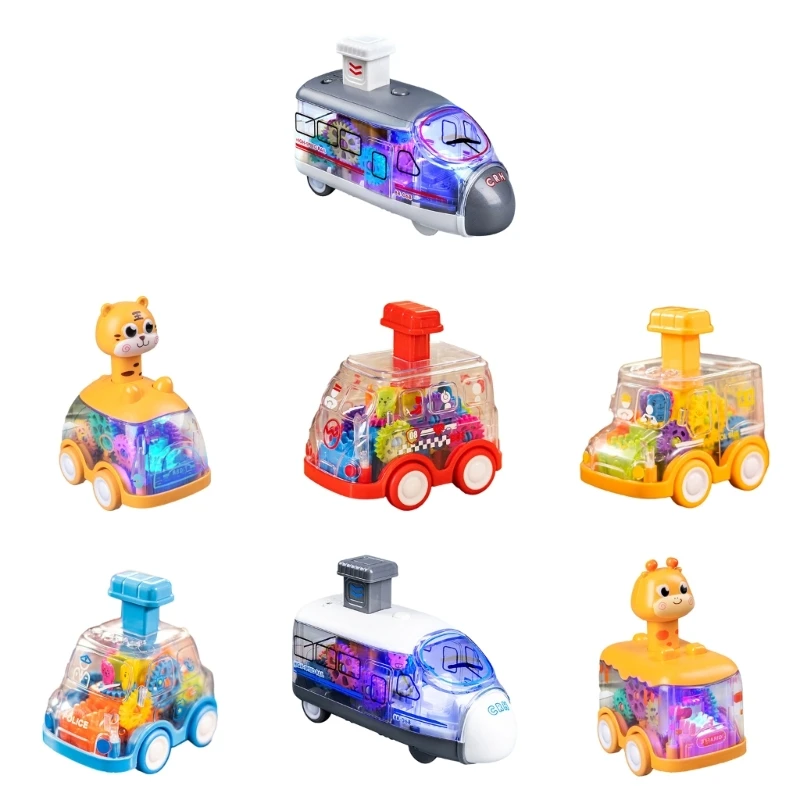 

Children Transparent Gear Car Toy Cultivate Creativity and Hand Eye Coordination