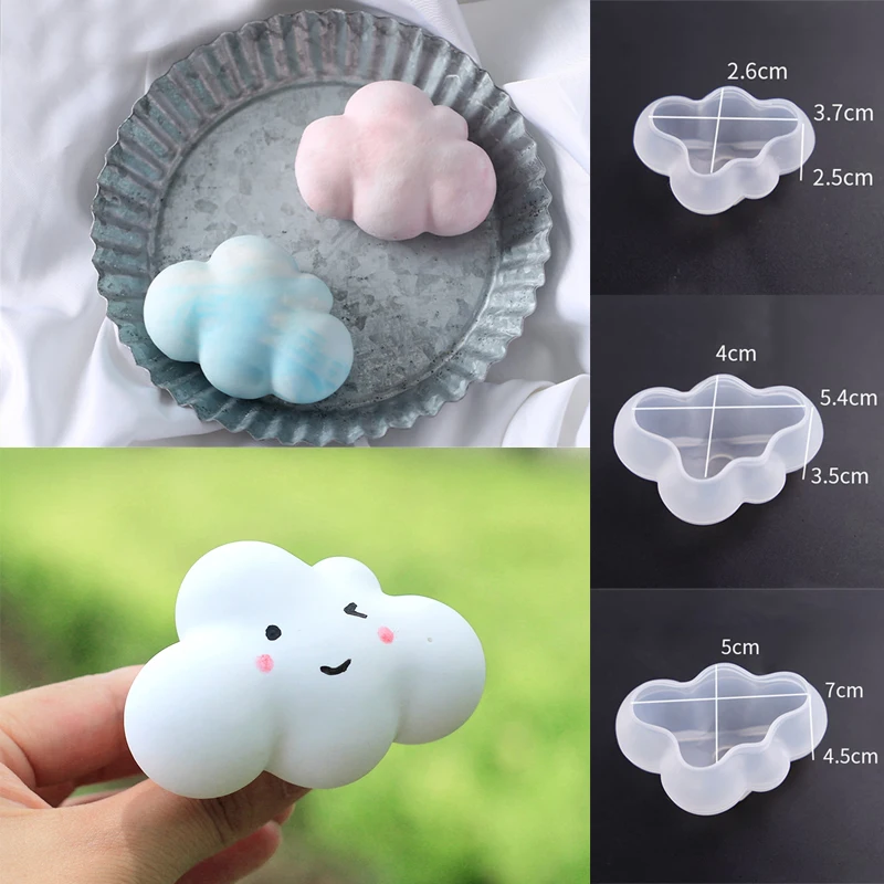 1PC 3D Cute Silicone Cloud Mold UV Epoxy Resin Crafts Handmade Soap Candle Making Tool DIY Cake Cany Mousse Molds Craft Gift silicone soap molds epoxy resin molds