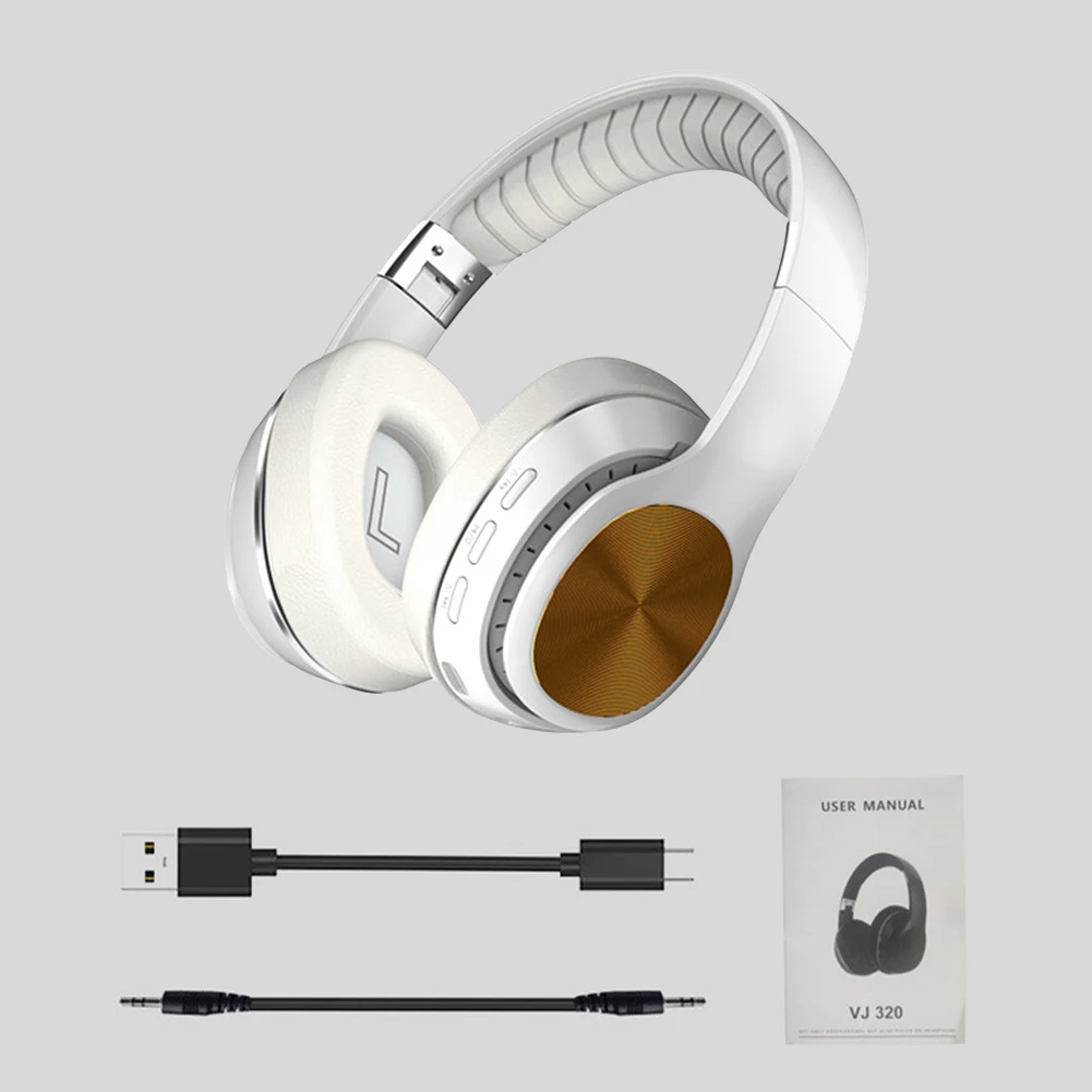 

PC Foldable Portable Wireless HeadsetCompatible Gaming 3.5mm Jack With Mic TF Card Phone Gift Sports Travel FM Radio