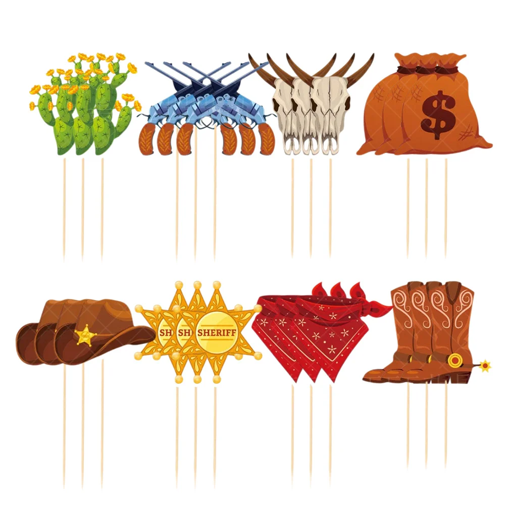 Cowboy Kuchen Topper Party Dekorationen westlichen Thema Geburtstags feier Kuchen Dekorationen liefert Cowboy Cupcake Topper