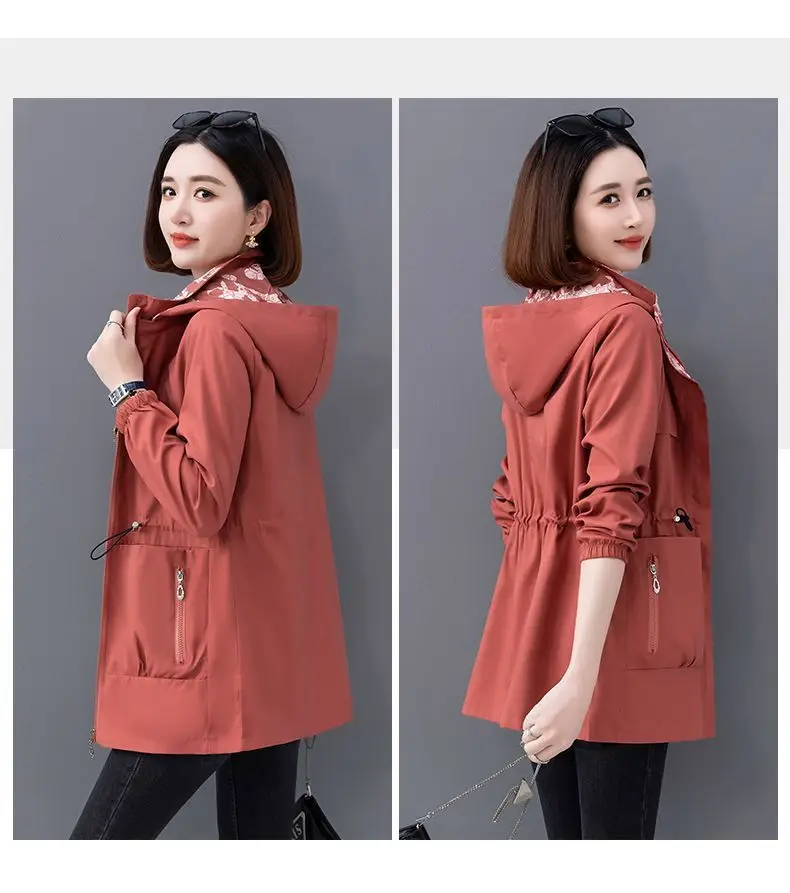 Spring Women's Jackets Causal Windbreaker 2024 New Two-Sided PiercingThin Basic Coat Lightweight Jacket Outwear Women Clothing