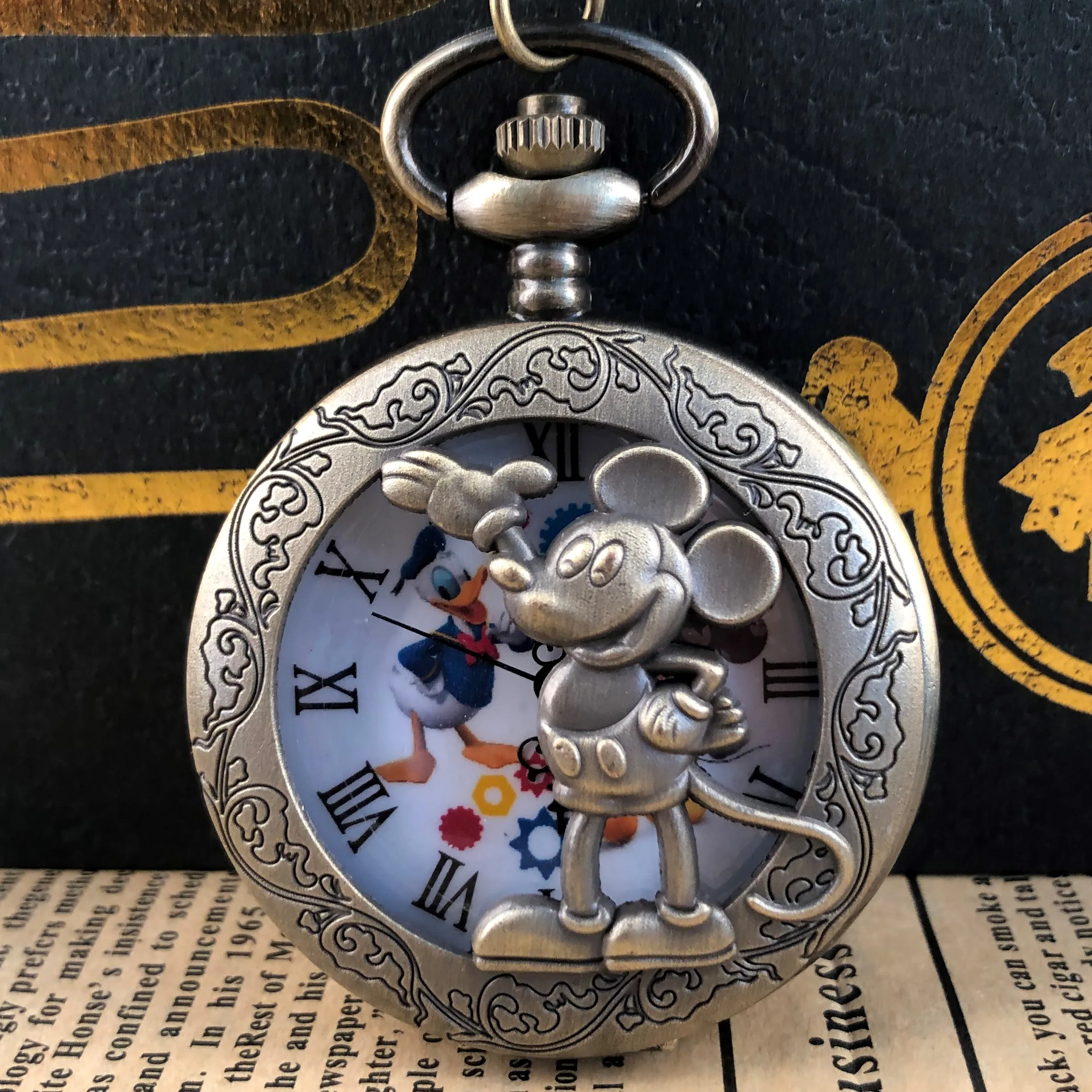 Reloj de bolsillo clásico para hombre y mujer, cronógrafo de cuarzo con ...