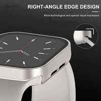 Boîtier en verre trempé pour Apple Watch 45mm 41mm 44mm 40mm, protecteur d'écran à bord droit, couverture Durable iWatch série 9 8 7 4 5 SE 6 6