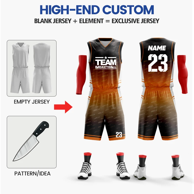Basketball jerseys Sublimation Adults Basketball Uniform Personalized 100% Polyester Breathabale Basketball Jersey Sportswear Shirt For Men