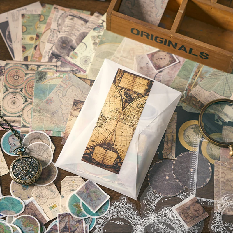 200 pcs/set Vintage stickers + Material Paper Set DIY Ledger Diary Scrapbook set Material pack Planner handmade accessories stickers scrapbooking supplies scrapbooking paper