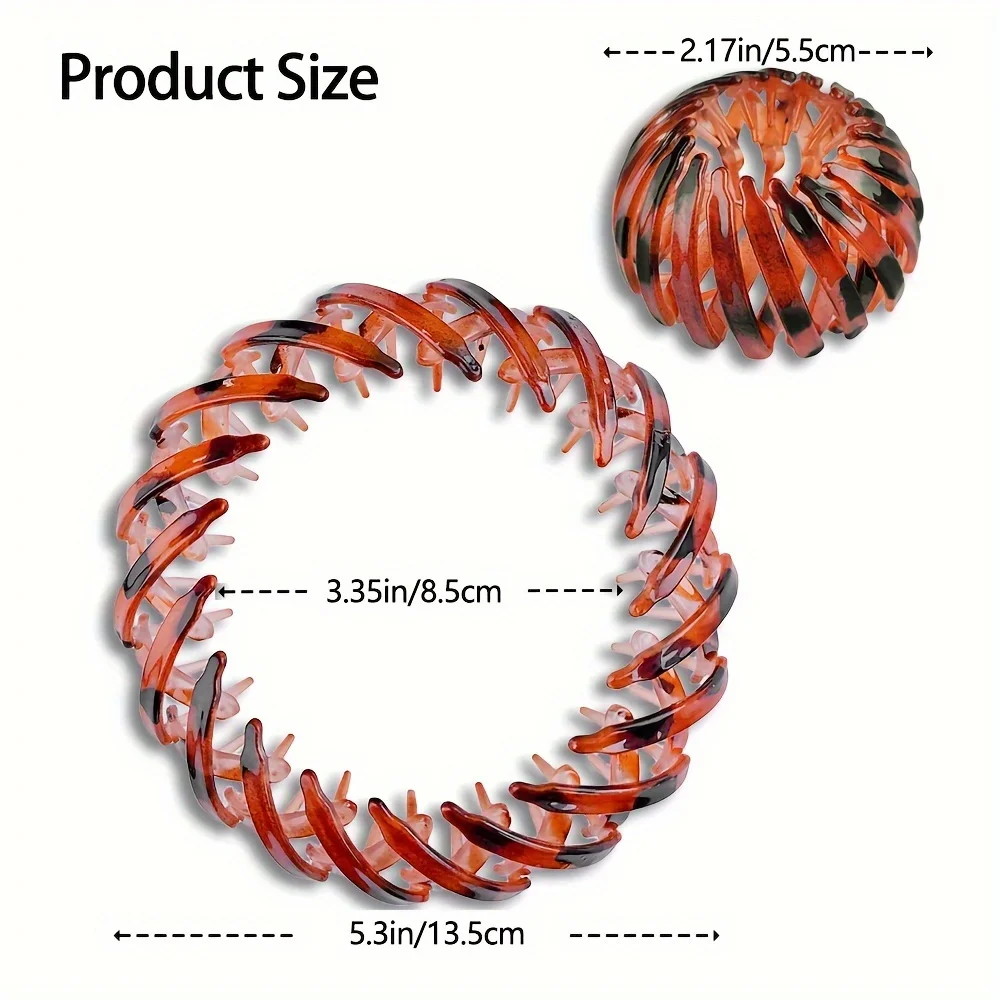 Fashionable Bird's Nest Magic Hair Clip for Women,Ponytail Hairband,Retro Geometric Elastic Hairband,Round Bun Hair Clip