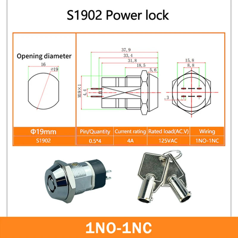 Phone Lock, Terminal tubular, 2 posições, poder