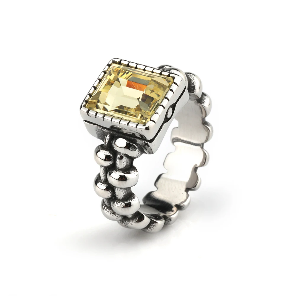 Blisfille, Anello da Uoo con Sigillo in Acciaio Inox, Anello da atrionio in Titanio, con