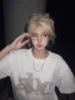 Pure Cotton American Retro White ort Sve T-irt Women Summer New Oversize Couple Clothes f Sve Top round Ne