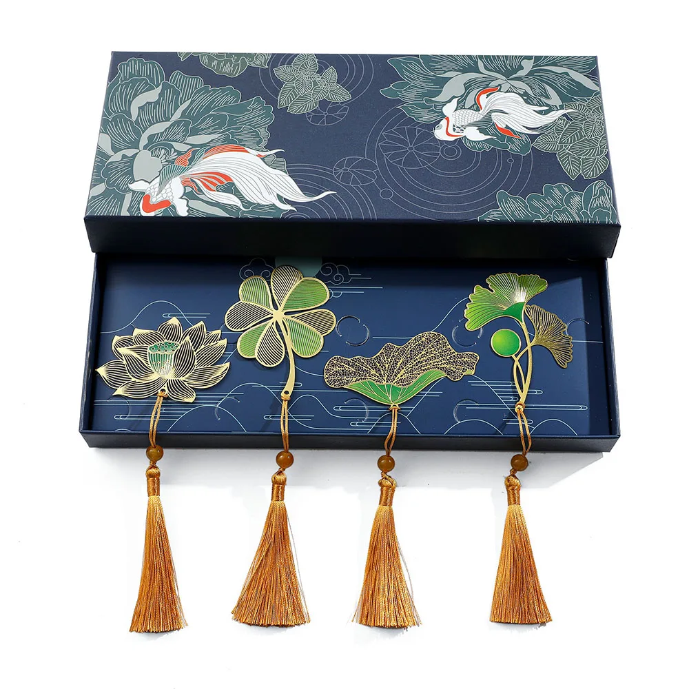 Chinese style leaf vein metal bookmark-a bookmark with tassels, suitable as a reading mark gift for book lovers, collectibles metal bookmark,bookmarks stationery supplies,bookmark holder