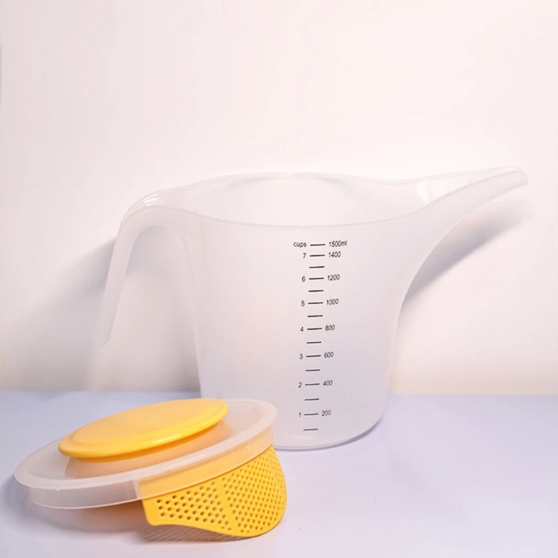 1500ml Plastic Pour Measuring Cup Water Pitcher Jugs Splashs Cover and Filter Measuring Pitcher Kitchen Accessories