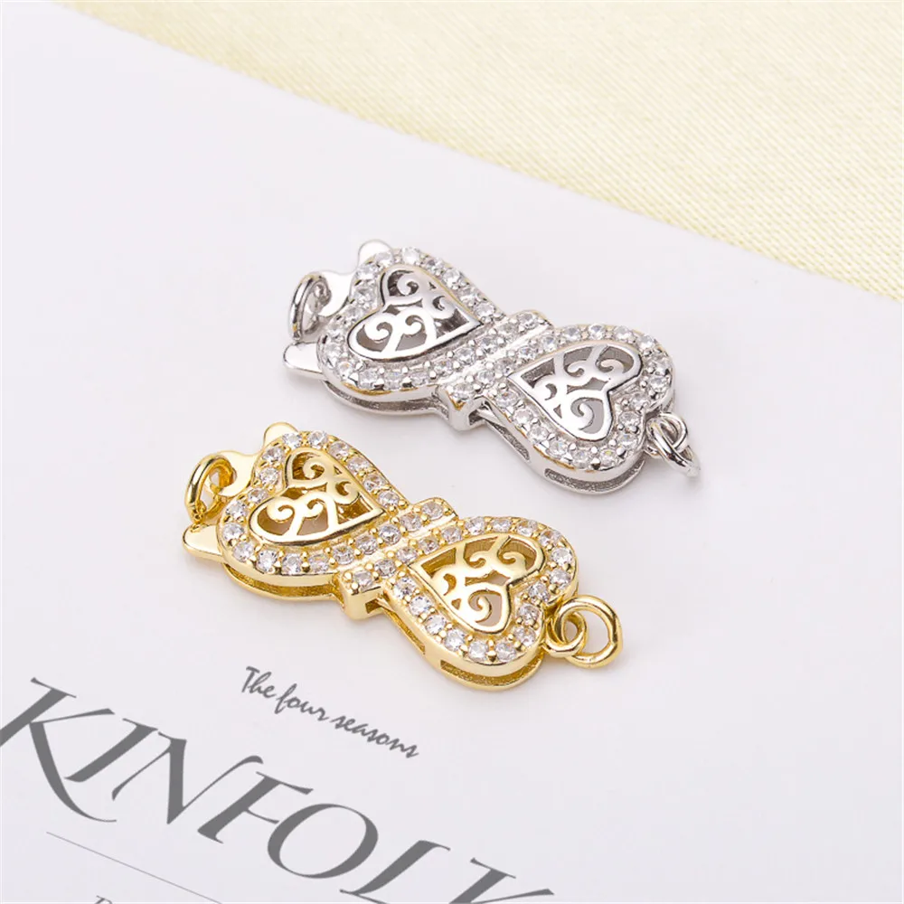 

S925 Sterling silver Pearl necklace ending buckle multi hanging flower shaped connection buckle diy first accessories