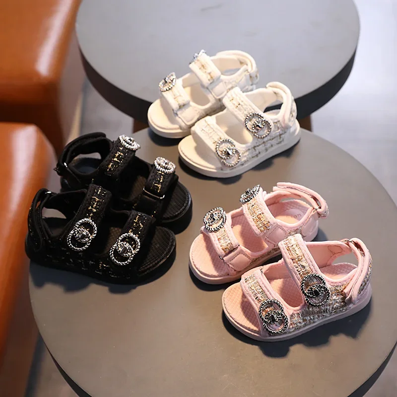 

Baby Cute Sandals Little Princess Fashion Summer Shoes Girls Breathable Double Hook Design Shoes Children Kindergarten Sandals