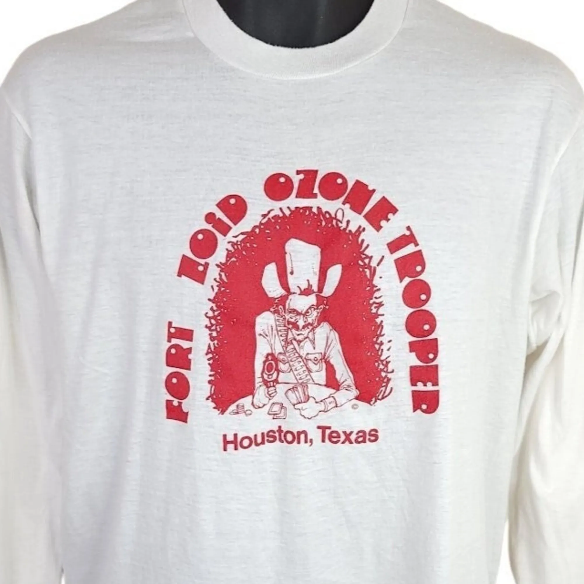 Maglietta Fort Zoid Ozone Trooper Vintage 80S Houston Texas Made In Usa Taglia Uomo Media