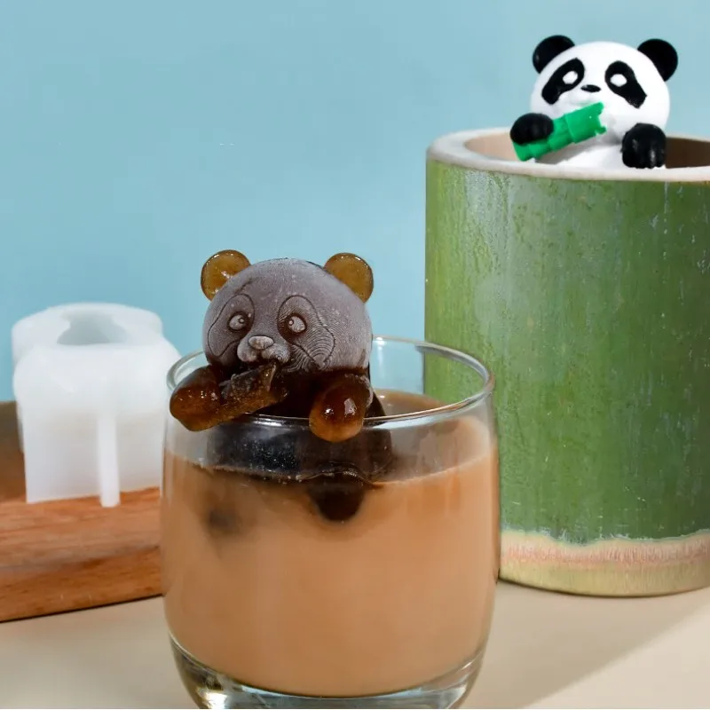 Bamboos Panda Silicone Ice Mold Peach Cat Hugs Ice Cube Mold Cheese Stick Popsicles Maker Household Cream Tool