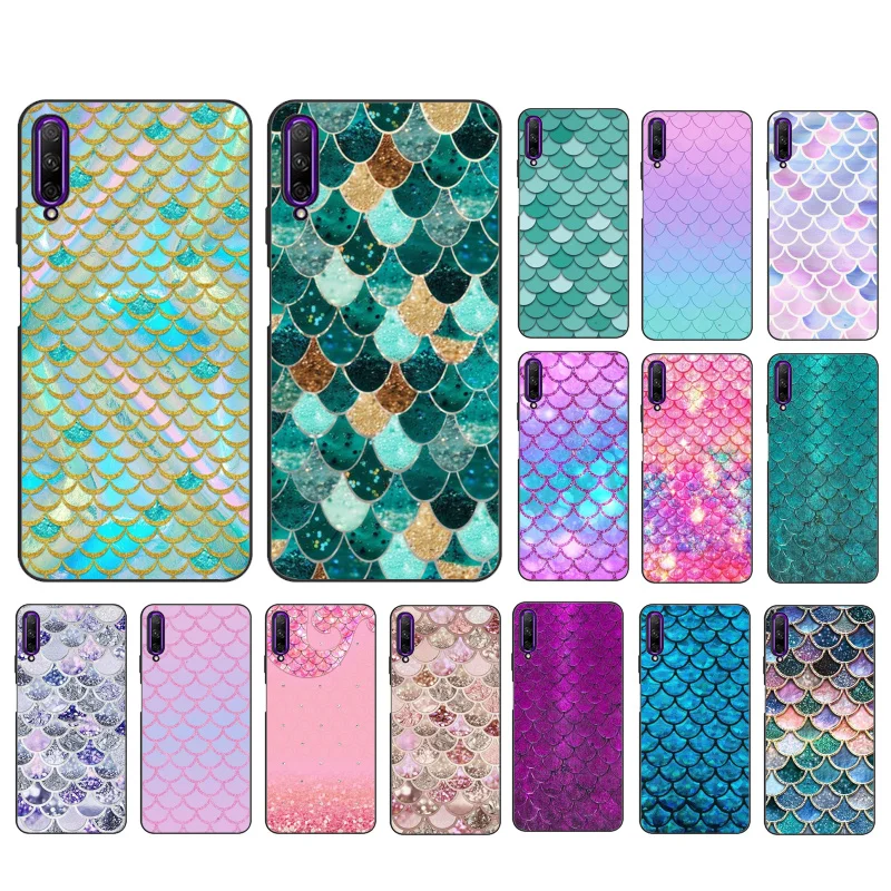 Mermaid Fish Scale Phone Case for Huawei P30 P40 Lite P40Pro Mate 20 Pro 20 X Nova 9 8 8i Y9 Y5P Y6P Y7A Y9A Y8S