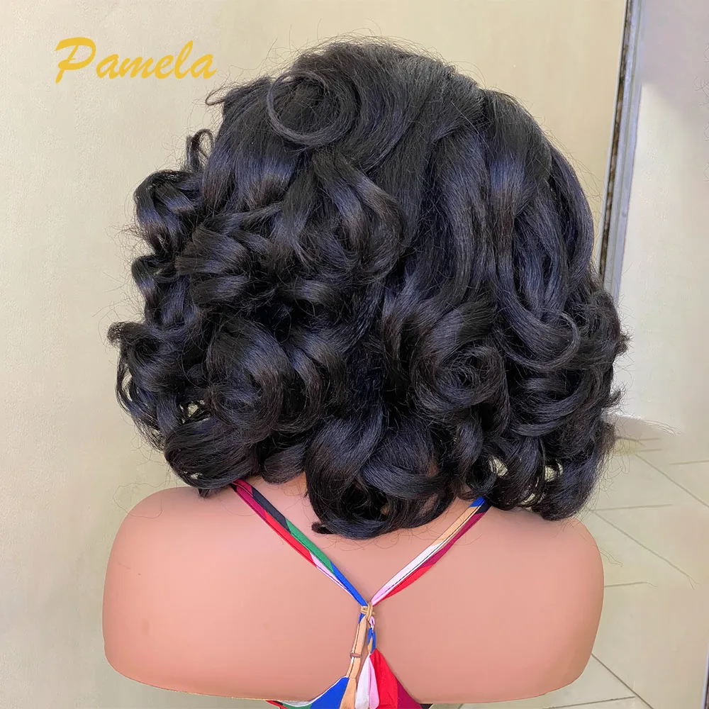 Loose Deep Wave And Kinky Straight Glueless Human Hair Wigs Ready To Wear 250% Density 9x6 Lace Closure Human Hair Wigs