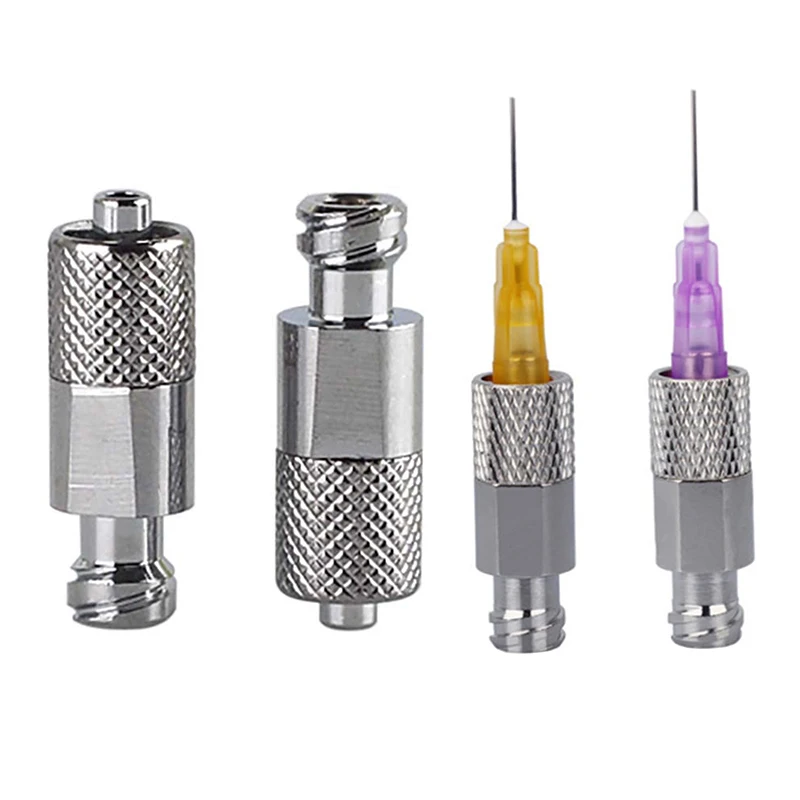 1pcs Pneumatic Stainless Steel Luer Lock Extension Adaptor Metal Threaded Syringe Connectors Male To Female Luer Lock Fitting