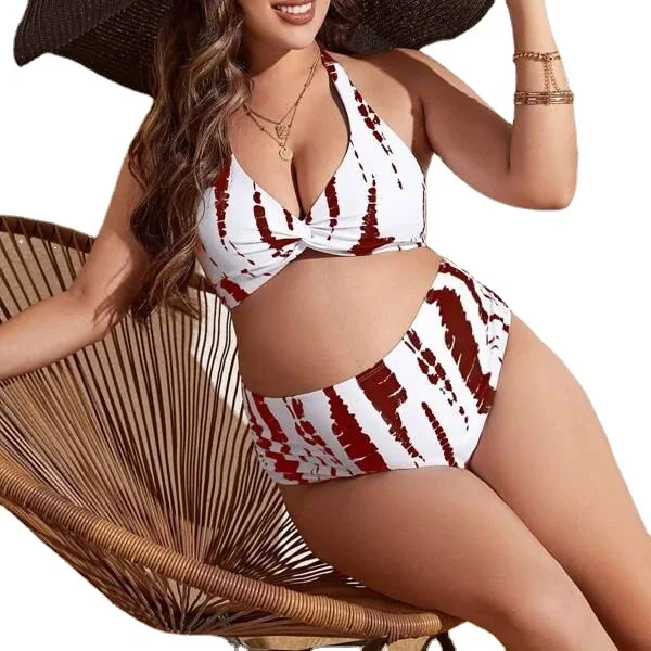 New Fashion Printed Sexy Push-up Belly-covering Loose Belly-supporting Pregnant Women's Split Swimsuit