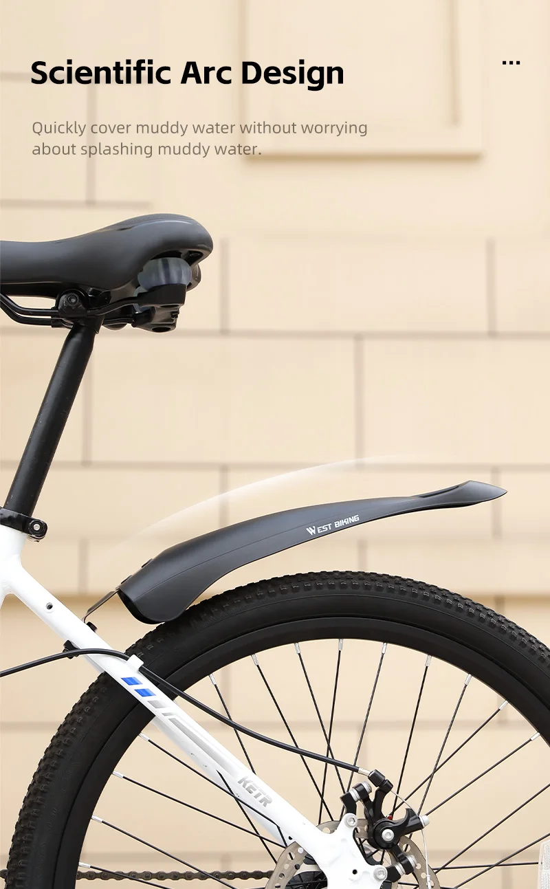 WEST BIKING 2 Stück Fahrradkotflügel Kotflügel Staubdicht Radfahren Spritzschutz Universal Fahrrad Kotflügel Spritzwassergeschützt für Mountainbike – Detail 20