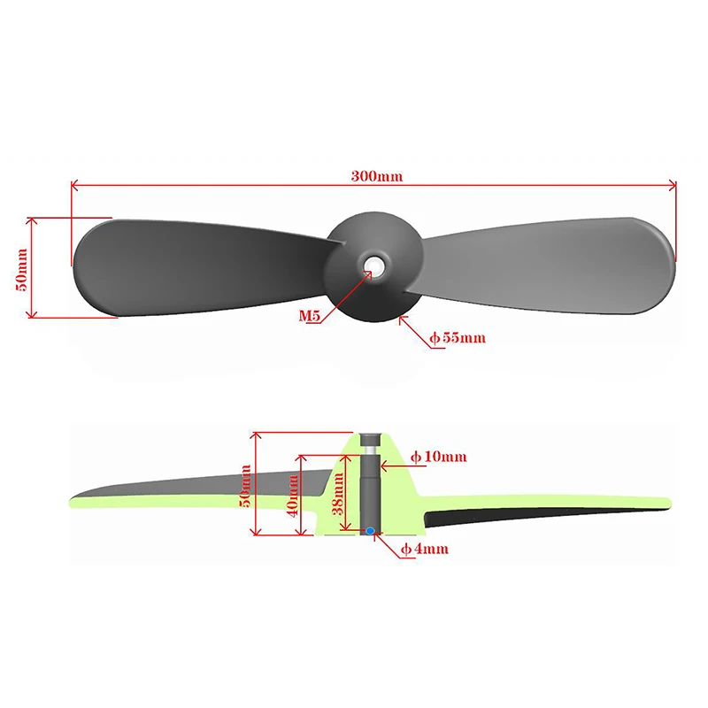 

1PC Kayak Prop Replacement Watercraft Propeller Blade Propeller Blades (for Motors, Pedals, Etc.)