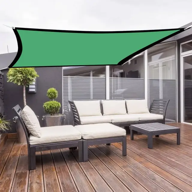 Zöld Árnyékú Kendő Vízálló És Uv -Ellenálló Védelem -Sugaras Napsugárzású Nettó Kültéri Erkély Napfényes Lombkorona - Image 3