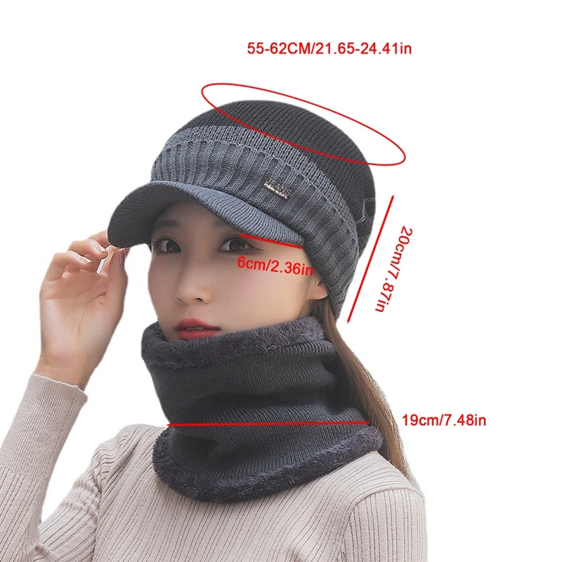 Winter Hat For Men Women Skullies Beanie Wool Scarf Balaclava Mask Bonnet Knitted