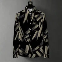 Nouvelle chemise homme 2026 à manches longues, motif peinture à l'encre et graffiti, infroissable, décontractée, polyvalente, pour le bureau et les trajets quotidiens 6