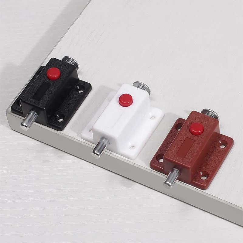 Hidden Plastic Spring Lock ABS Plastic Self-bounce Button Lock Cabinet Door Surface Mount Spring Wardrobe Drawer Latch
