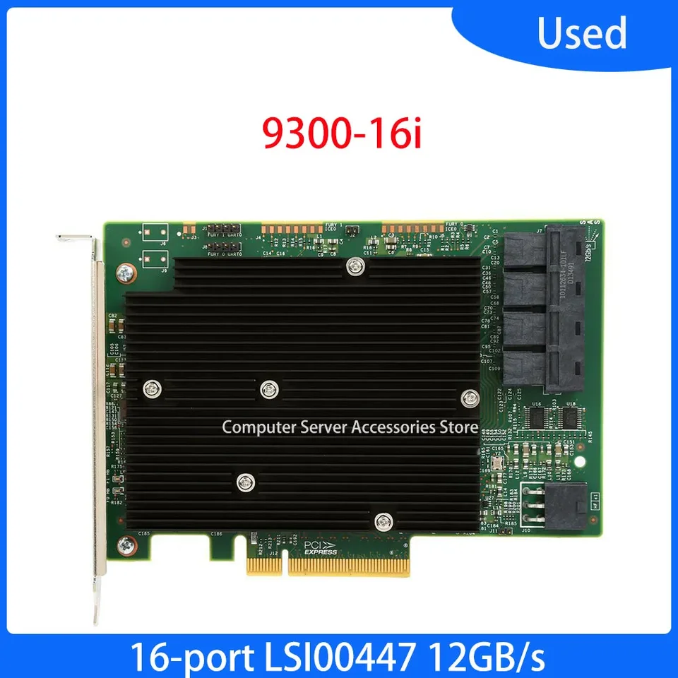 Scheda SAS HBA LSI 9300-16i – 16 Porte 12Gbps, PCIe 3.0 X8, Modalità IT, Per NAS TrueNAS E UnRAID