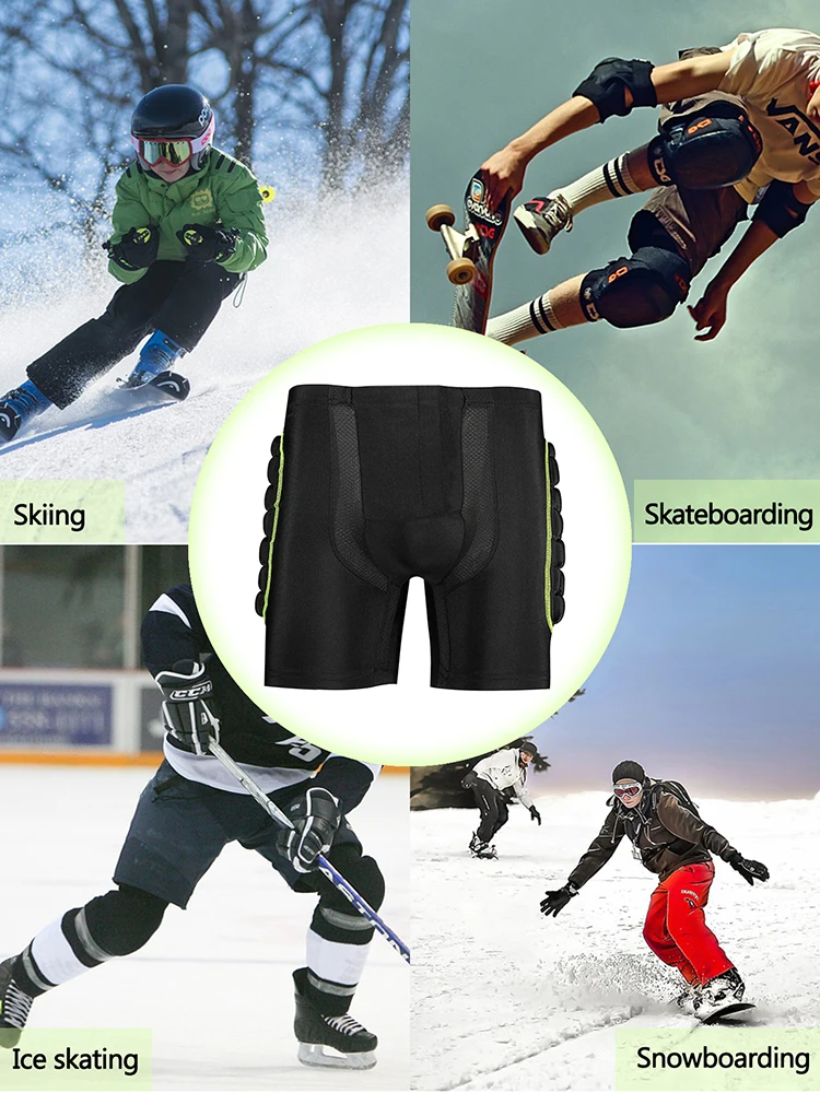 AVIVOR Protective Padded Shorts for Boys Youth Snowboard Skate and Ski 3D Protection for Hip Butt and Tailbone