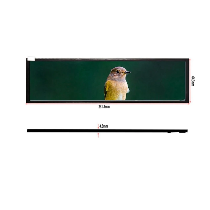 8.8 ġ Ʈ LCD ȭ, 1920X480, HSD088IPW1, HDMI ȣȯ ̹ ,  ° , Aida64  ÷
