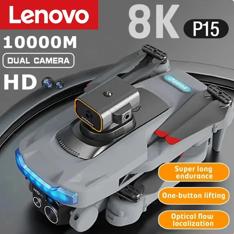 

Lenovo P15 Drone Professional 8K GPS Dual Camera Obstacle Avoidance Optical Flow Positioning Brushless RC 10000M Gifts Toys