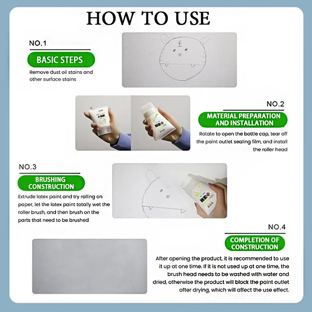 Wall repair paste 100g White Wall Repair Paste Roller DIY Patching Wall Latex Paint Drywall Repaint Brush Remove Stains Graffiti Home Accessories