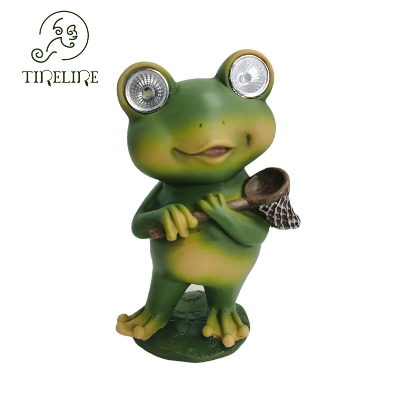 

Home Decor Gifts For New Year 2022 Figurines Interior Christmas Decoration Statues Sculptures Garden Courtyard Frog Solar Light