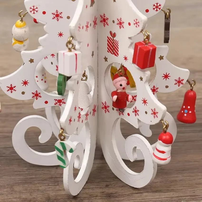 Wooden Christmas Tree Decorations Christmas Ornaments Home Desktop Party Christmas Decor Christmas New Year Children's Gifts