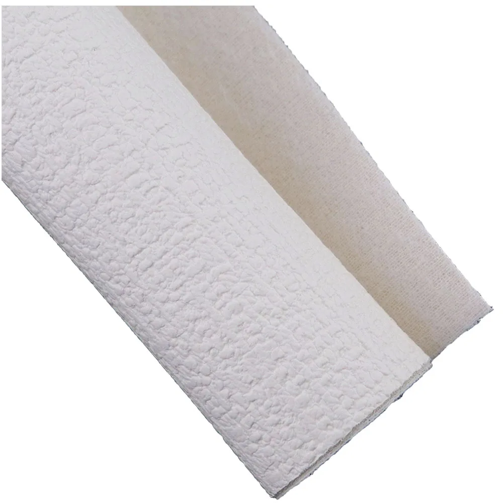 30x134cm Plain Solid White Smooth Soft Litchi Lychee Embossed Cross Faux Synthetic Leather Fabric for Bows Handbags HM003