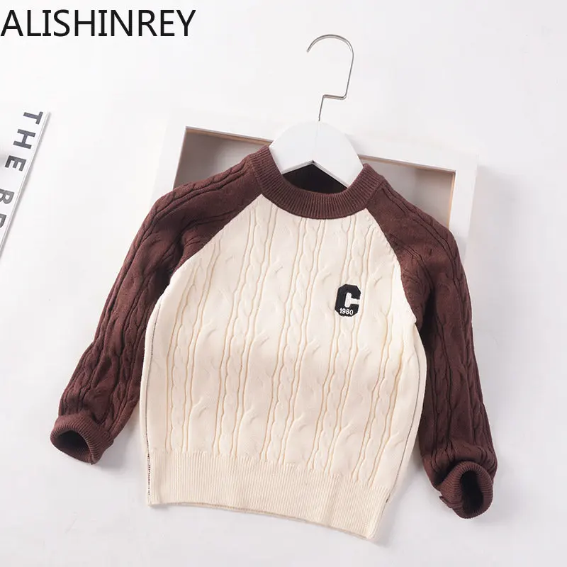 

2023 New Autumn Winter Children Knitted Sweaters Kids Baby Boys Sweater Jumper Cotton Toddler Clothes Knit Pullover Top Thick