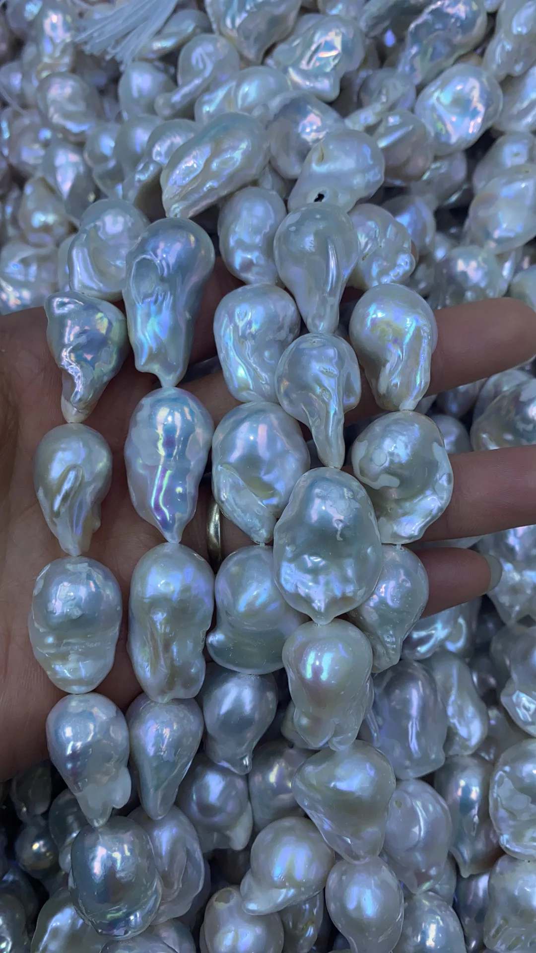 A 2A  3A White Freshwater Pearl Jewelry Loose baroque Pearl Beads  Irregular Shape   Necklace Pearl Strand 40cm for legant Lady
