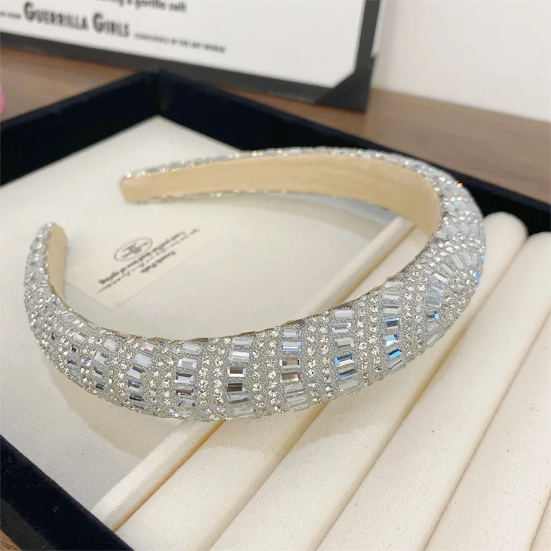Koreanisches Luxus-Perlen-Stirnband Vollbesetzter Strass-Haarreif Hohe Krone Kopfschmuck Haarband Leichter Luxus Mode Damen Haaraccessoires – Detail 12