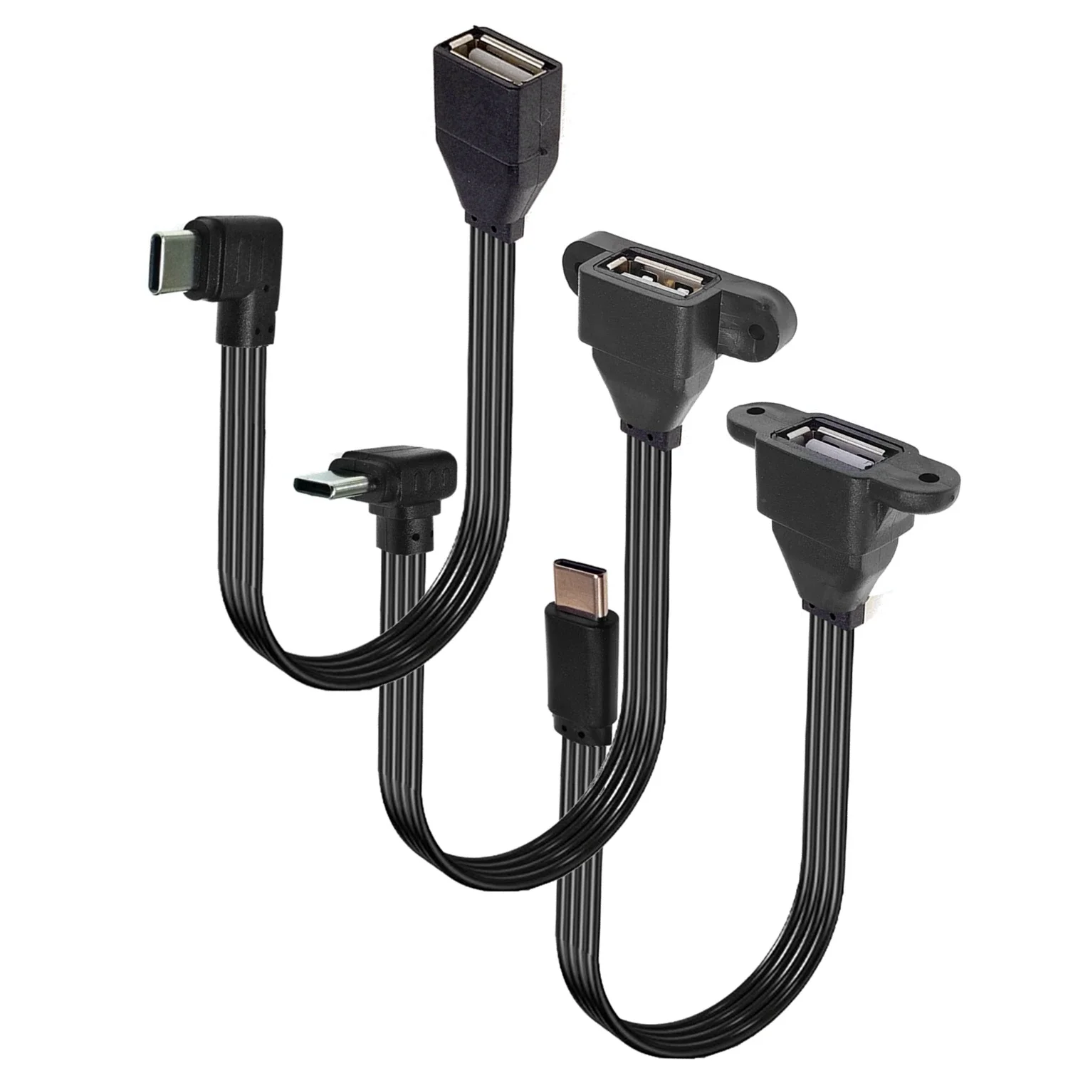 Flat C-type USB to OTG USB cable 90 degree male to 2.0 female adapter Suitable for phones and computers
