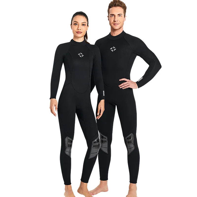 男性と女性のワンピース長袖暖かいサーフィンスーツ、コールドプルーフシュノーケリング水泳ダイビングスーツ、cx72、3mm