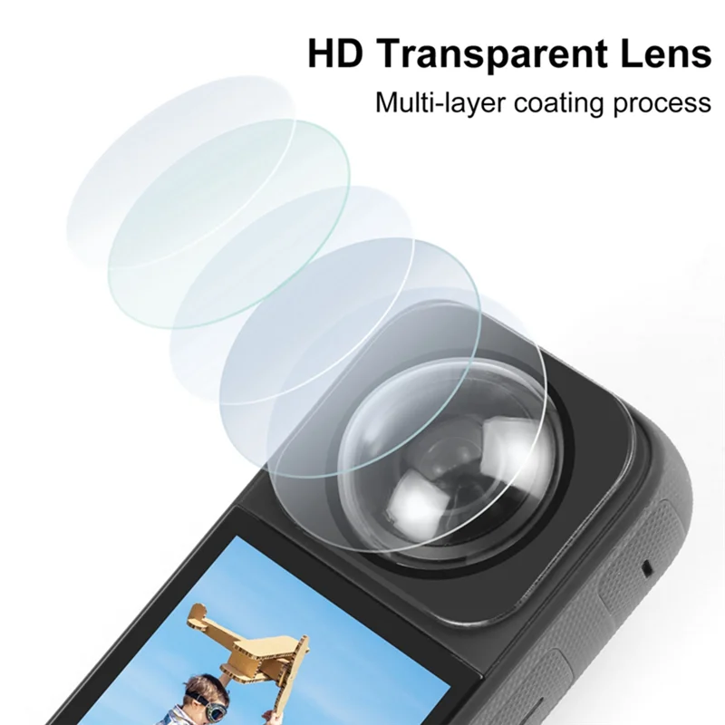 X49A-Insta360 X3 스포츠 카메라 업그레이드 광학 유리 접착 보호 거울 편리한 휴대용 카메라 보호 거울
