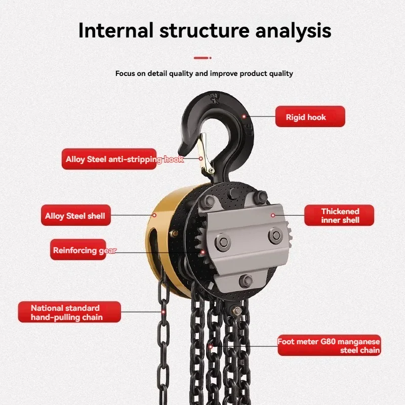 1T 3M 6M Hand Lifting Chain Lifting Crane Pulled Hoist, 2-ton, 1-ton Circular Hoist Reverse Chain Hoist