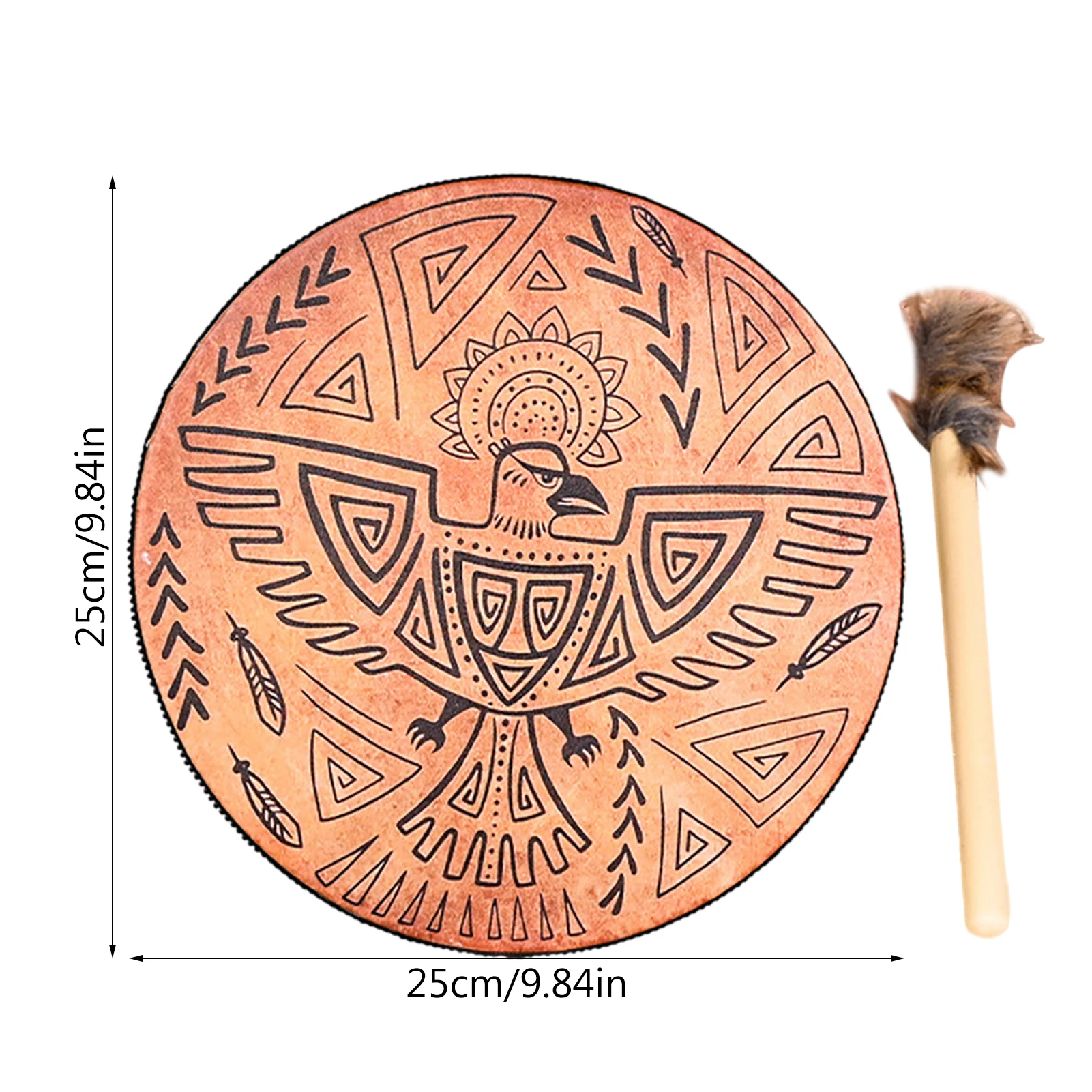 Hand Drum Musical Instruments Handmade Percussion 3D Tree Shape Shaman Drum Hollow Back Sound Of Music Decoration Full Of Myster