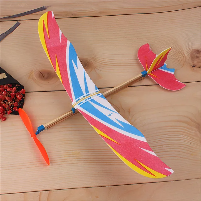 Rubber Bands Power Planes Hand Launch Throwing Foam Inertial Glider Aircraft Outdoor Toys for Child Kids Birthday Gifts 4