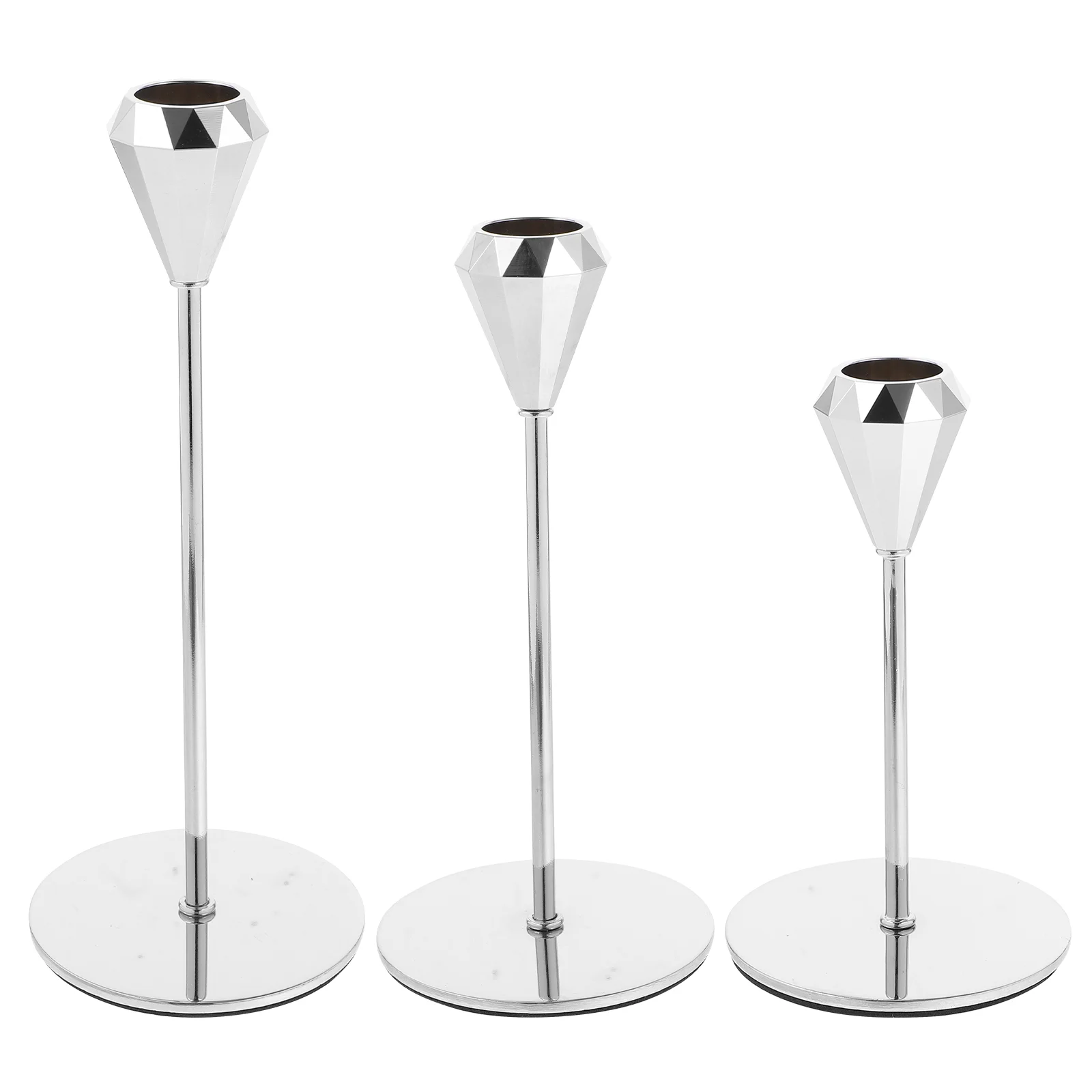 

3 Pcs Decoration for Bedroom Metal Candlestick Holders Banquet Iron Decorative Table Chrismas