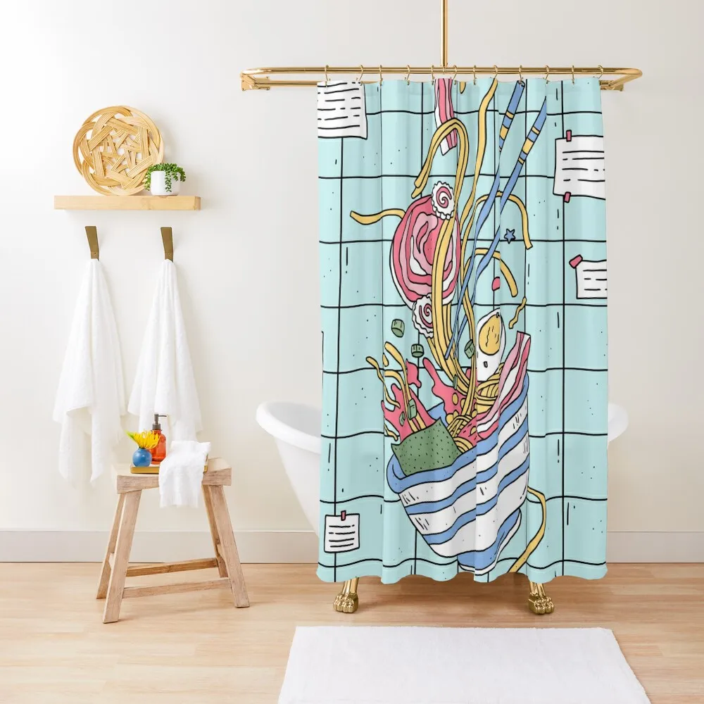 

Tasty ramen soup Shower Curtain Bathroom Fabric Bathroom Deco Curtain